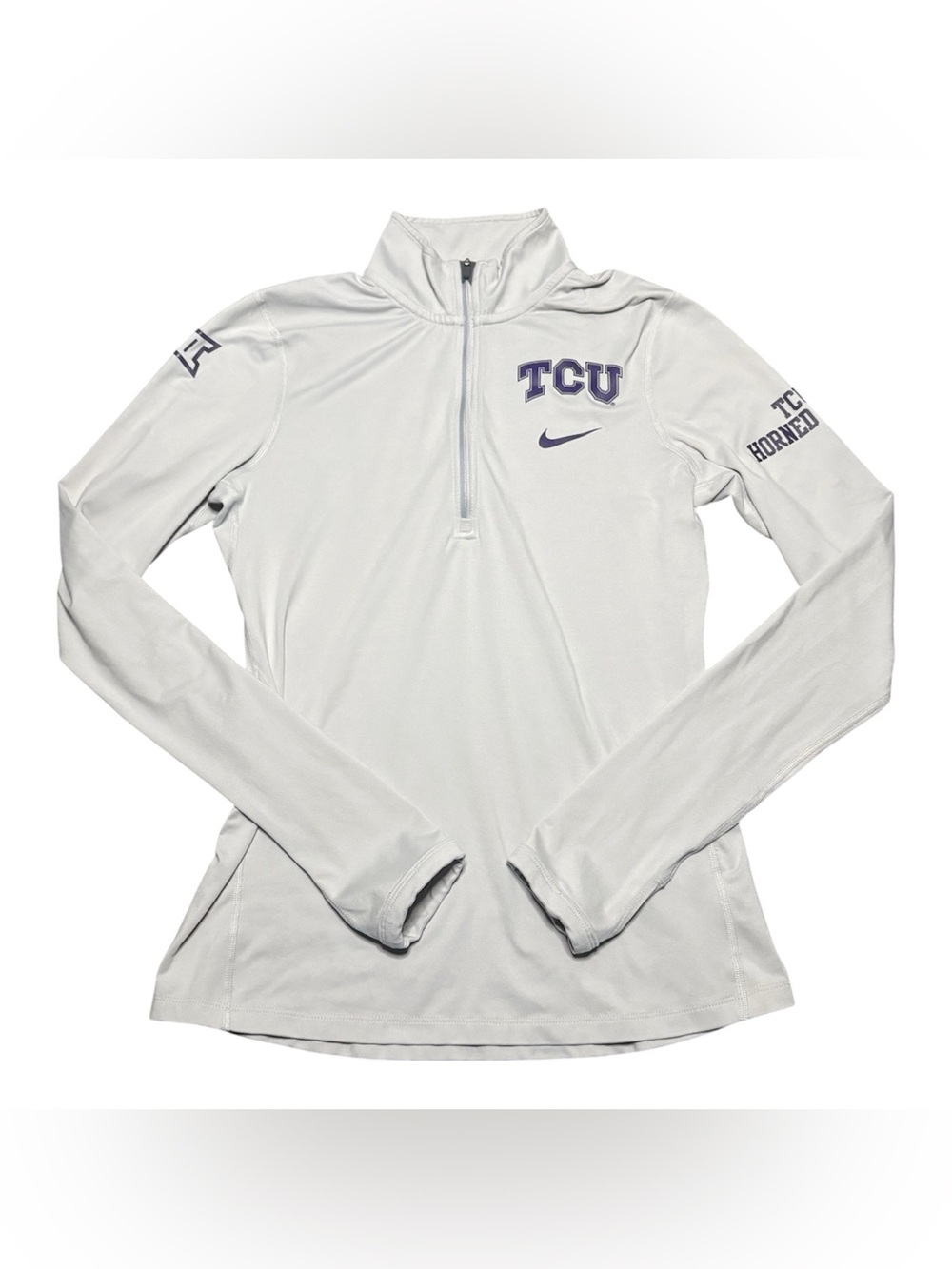 TCU Fort Worth Horned Frogs NIKE Women S Big 12 Gray Long Sleeve Pullover Shirt